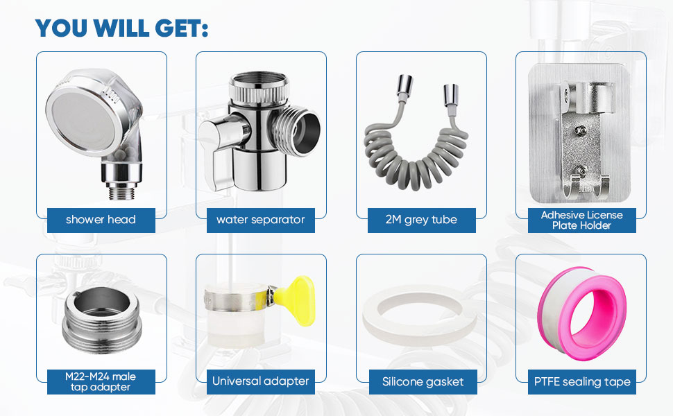 Nlmayt Shower Attachment for Bath Taps, Handheld Wash Basin Shower Head