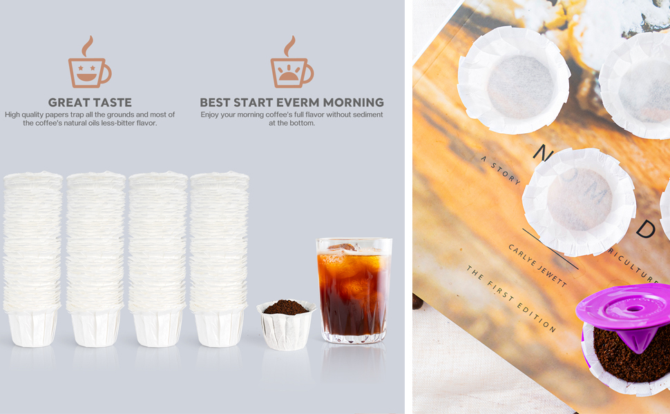 Disposable Paper Filters and Refilable K Cups Set, Come