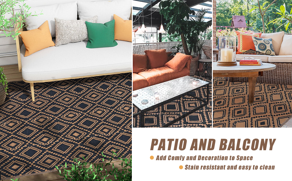 Outdoor Rugs for Patio Clearance 5'x8' Waterproof