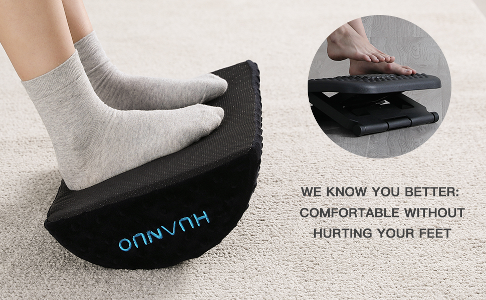 HUANUO Under Desk Foot Rest Ergonomic Footrest with 2