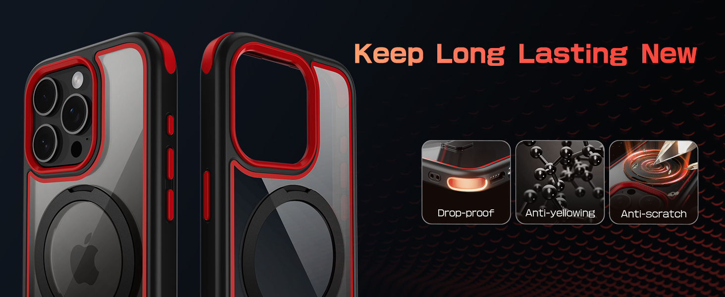 Mobnano for iPhone 15 Pro Max Case with Stand, Compatible