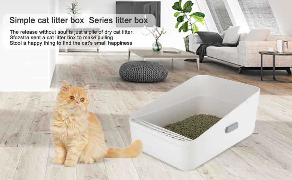 Sfozstra Open Litter Box, Removable Litter Box, Easy to