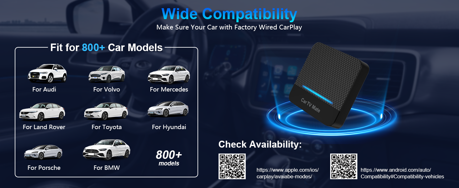 Car TV Mate Pro with Wireless Carplay Adapter for Apple iPhone