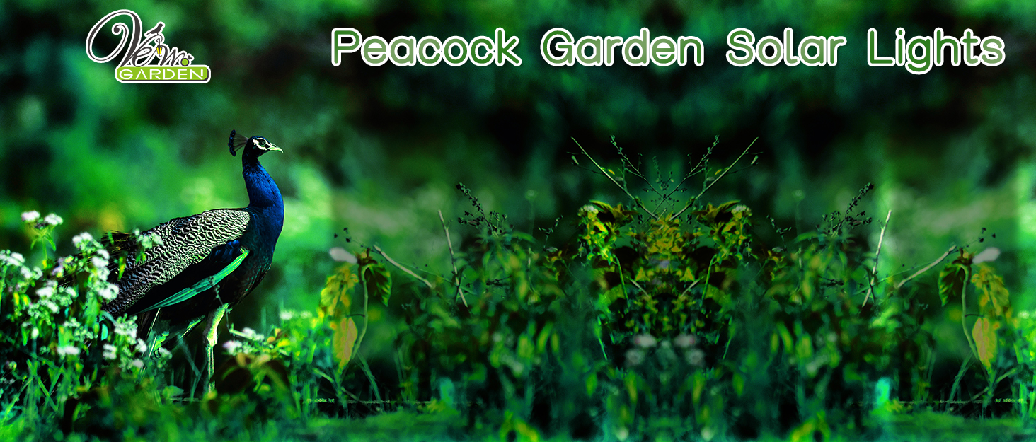 VEWOGARDEN Peacock Solar Lights Outdoor Metal Solar Garden Lights Solar