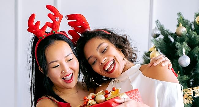 rudolph deer red nosed cosplay adult parent child clip hair décor novelty moose crimbo mum dad