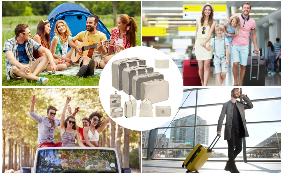 Lot de 9 Organisateur Valise Packing Cubes, Rangement Valise