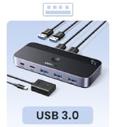 UGREEN USB 3.0 Switch 2 Computers Sharing USB C & A Devices, 4 Port USB Switcher Shareing Keyboar...