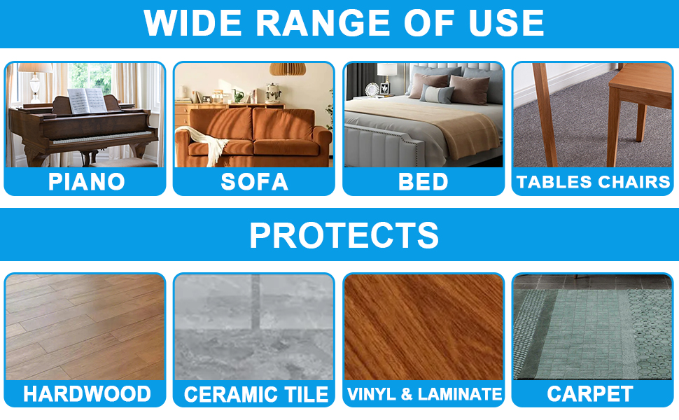 HAOBAOBEI Rubber Furniture Caster Cups, 4 Pack 3 x 3 Inch