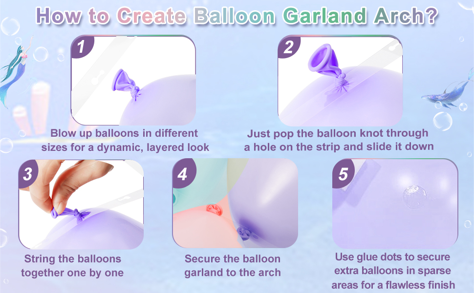 mermaid balloon garland arch kit