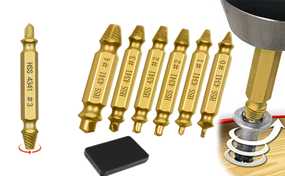 Beeiee Damaged Screw Extractor,Screw Remover Set,Broken Bolt Extractor