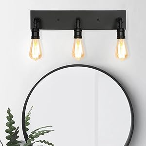 ustic Farmhouse Wall Light Fixture, Wall Lamps for Bedroom, Living Room, Mirror Cabinet, Black