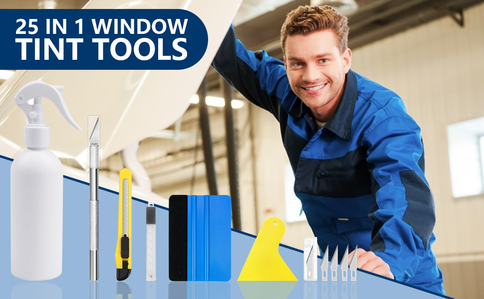 25Pack Window Tint Kit Car Window Tint Vinyl Wrap