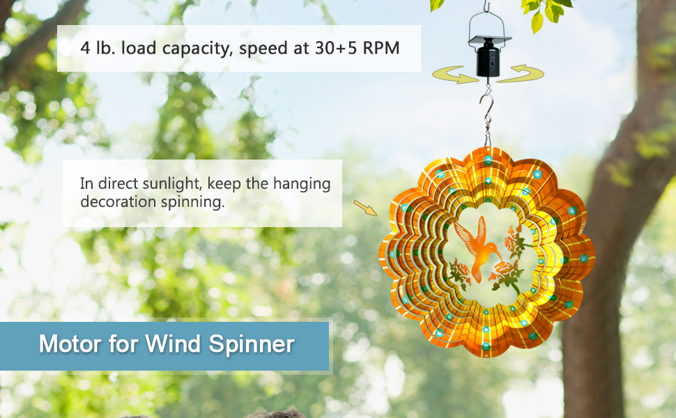 Goolyrusim Solar Powered Wind Spinners Motor, Rotating