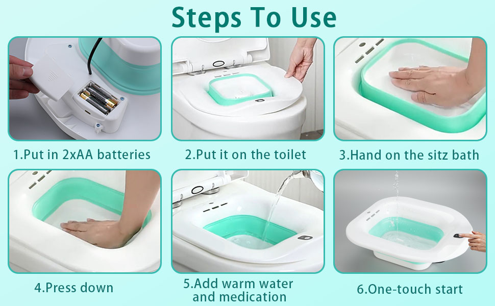IRWPITW Sitz Bath, Electric Sitz Bath for Toilet Seat Hemorrhoids