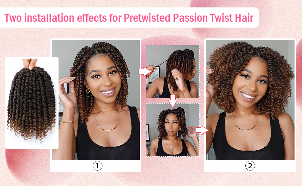 Passion Twist Hair crochet passion twist hair 8 inch passion twist crochet hair for black women 8inc