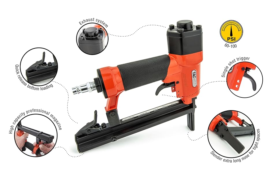 Tacwise A7116LN Extra Long Nose Upholstery Air Stapler, Uses Type 71 /