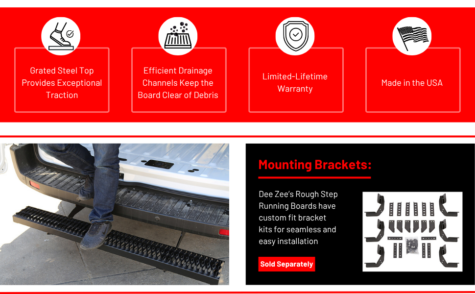 Amazon.com: Dee Zee DZ15301A Aluminum Rough Step Running