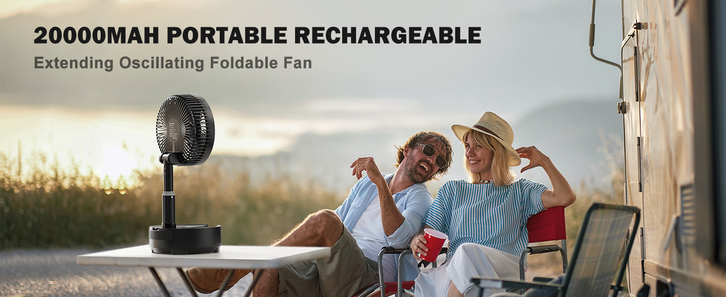 20000mAh Battery Operated Fan Rechargeable Collapsible