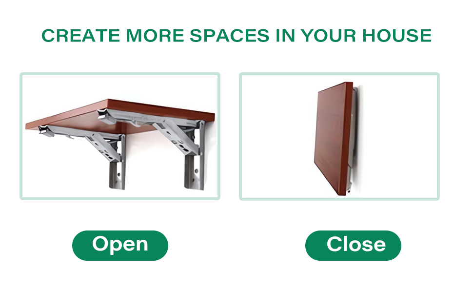 fold down table wall mounted, wall mounted folding table, locking hinges, 12 inch shelf brackets,