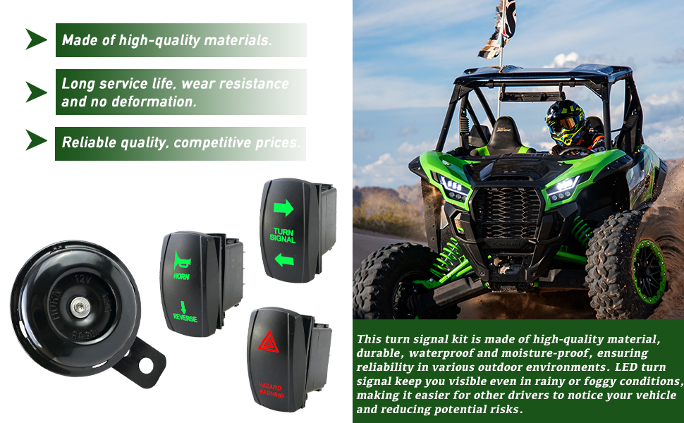 MHAEDWV Universal ATV UTV SXS Turn Signal Kit Turn Signal