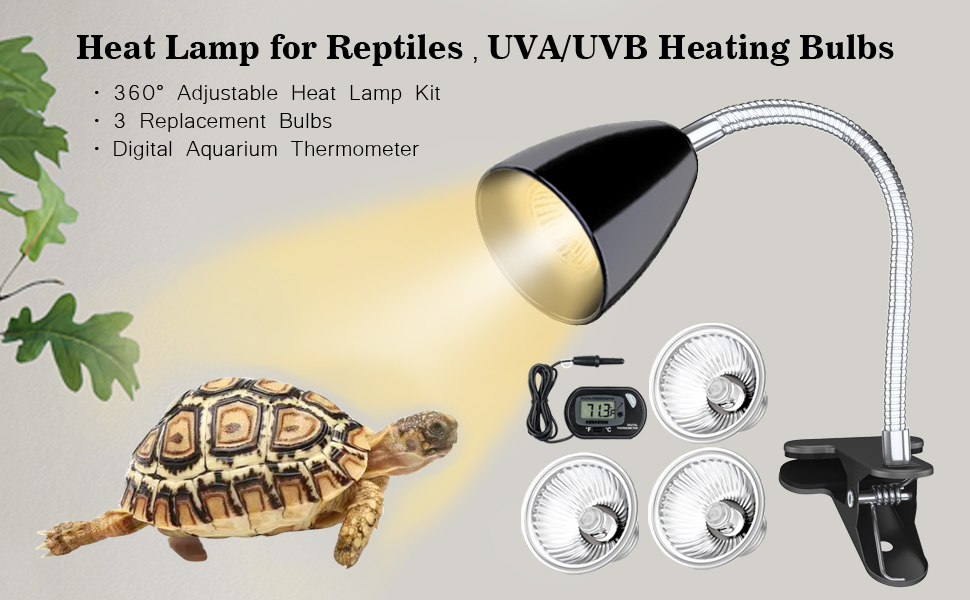 Smiletag Reptile Heat Lamp, Turtle Tank Light, Tortoise Heat Lamp, UVA UVB Reptile