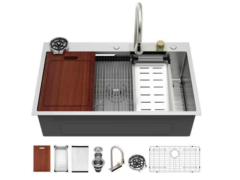 waterfall kitchen sink