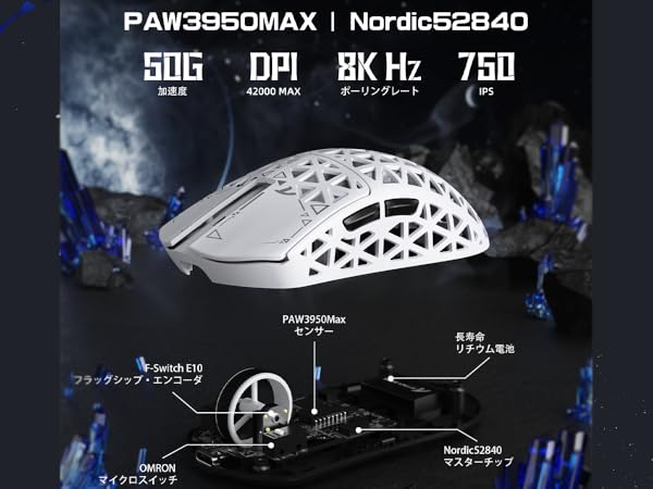 ATTACK SHARK R5 ULTRA ホワイト　ゲーミングマウス Amazon.com: ATTACK SHARK R5 Ultra Wireless Gaming Mouse