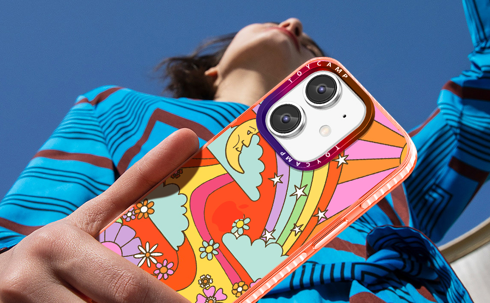 Toycamp for iPhone 12 Mini Case, Sun Moon Stars Design for