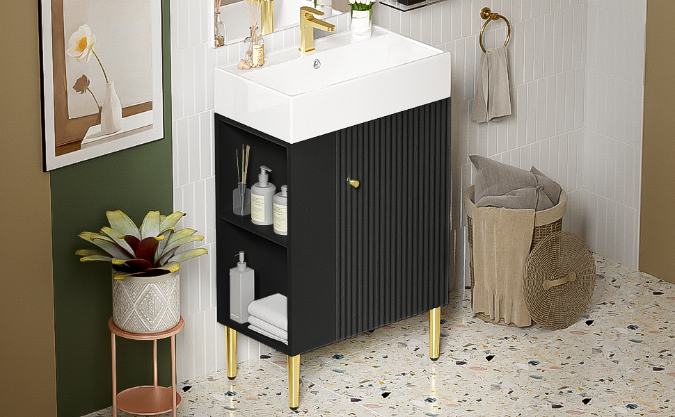 22 Inch Bathroom Vanity with Sink, Small Bathroom Sink