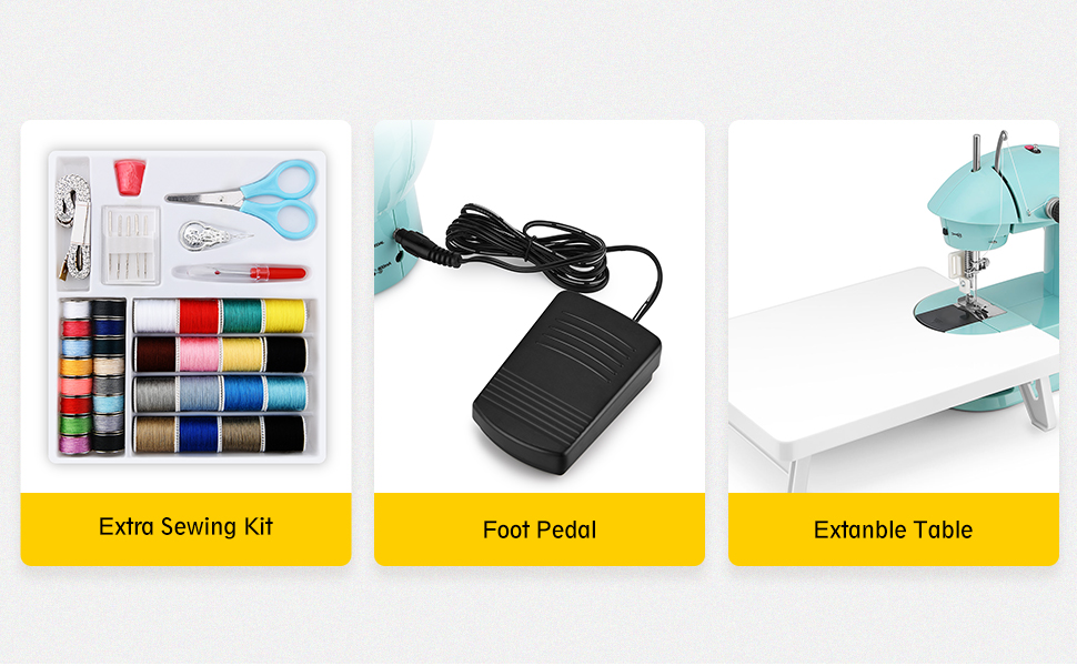 Magicfly Mini Sewing Machine with Extension Table, Dual Speed Portable