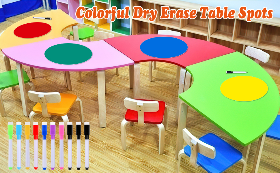 Zayvor 10 Dry Erase Circles Dot,10 White Board Markers