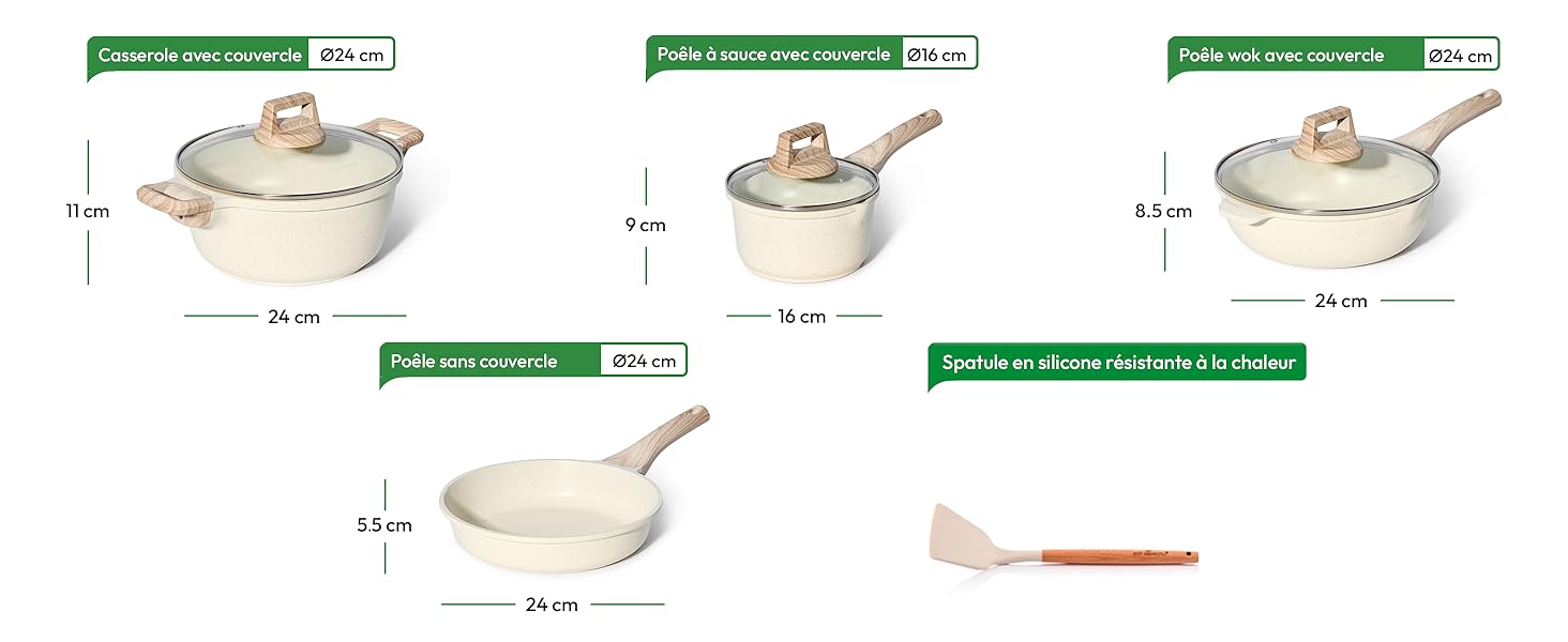 JUST PERFECTO Batterie de cuisine induction + poêles anti-adhésives + convient à tous les feux de cuisson - pour cuisine 708656b6 A1e3 4765 Be20 9f9f0ec03ec7. CR0,0,2928,1200 PT0 SX1464 V1