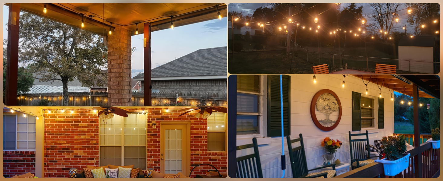 240V electric garden festoon lights