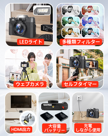 Moledro スマホに送れる デジタルカメラ 4K デジカメ WIFI転送機能 Amazon | Moledro WIFI転送機能 デジタルカメラ スマホに送れる