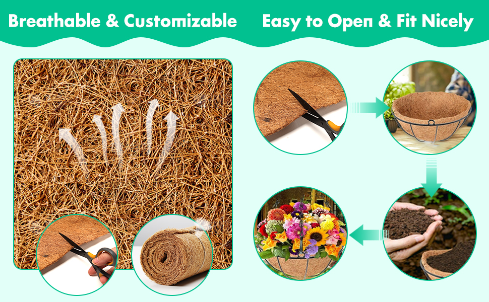 Coco Liner Roll, 12x 40 inch Natural Coconut Coir Liner