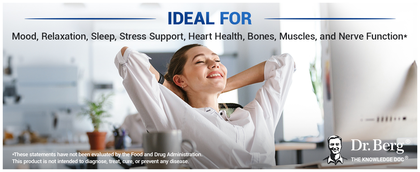 Dr. Berg Magnesium Powder Drink Premium A+ Content Mood Boost Stress Support Muscle Health