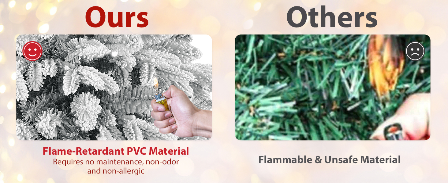 Prelit Snow Flocked Artificial Holiday Christmas Tree