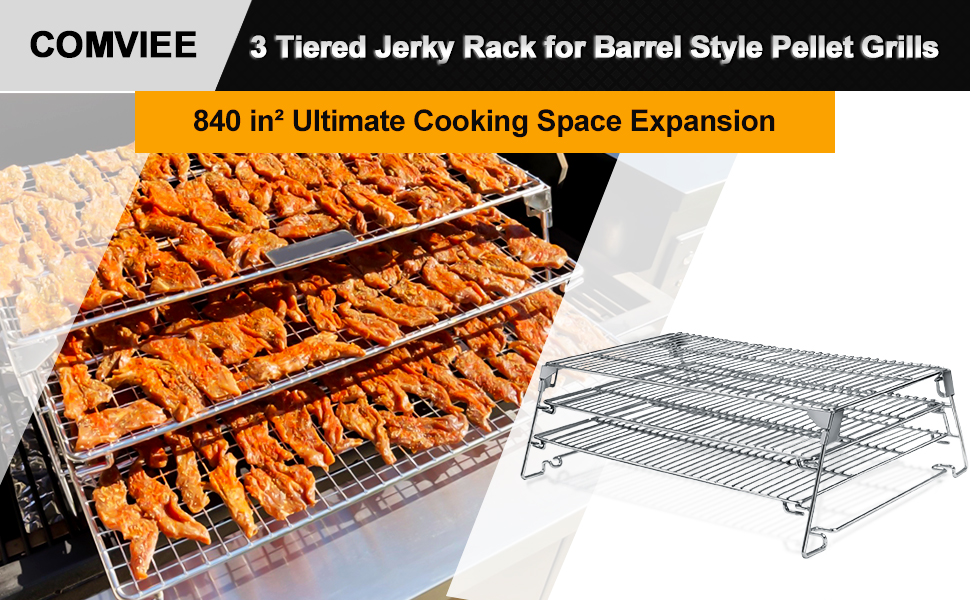 Jerky Racks for Barrel Style Pellet Grills, 21 inch 3