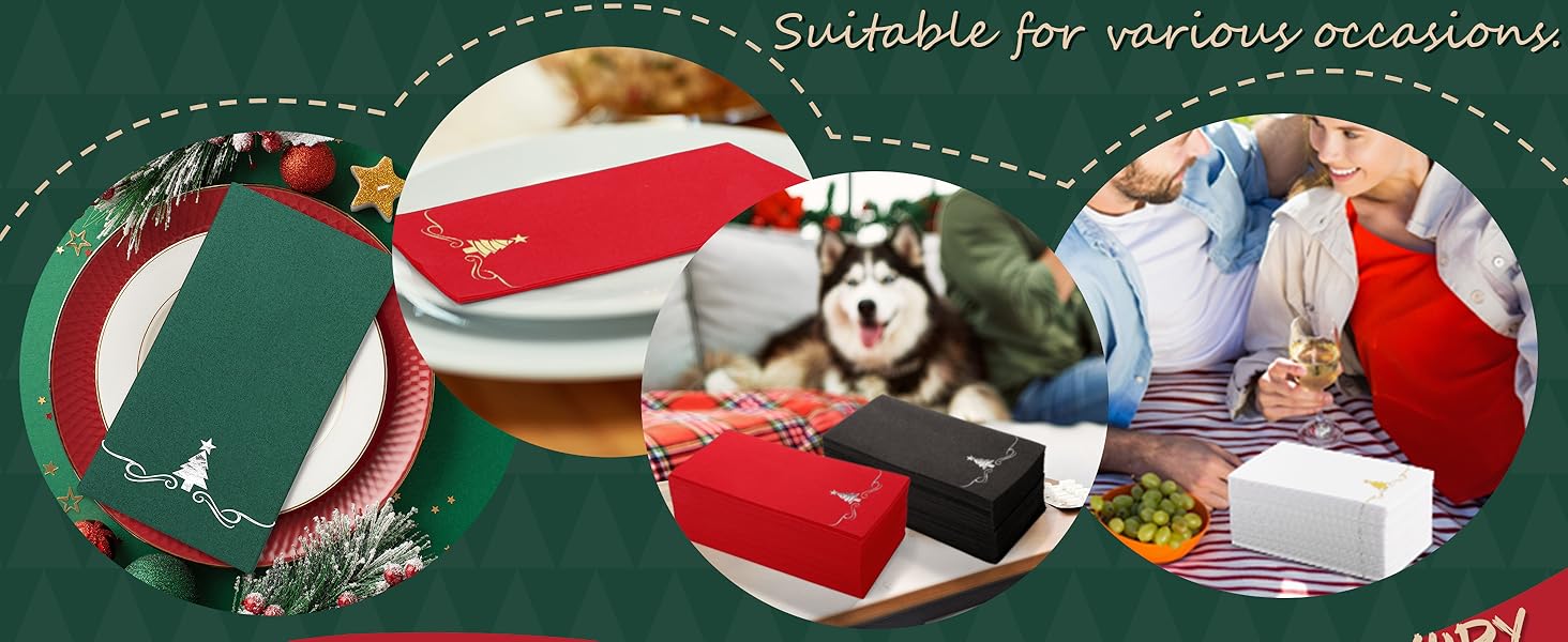 Enjoy both style and convenience with disposable napkins that simplify post-party cleanup.