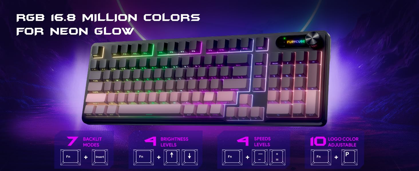 RGB 16.8 million colors for neon glow