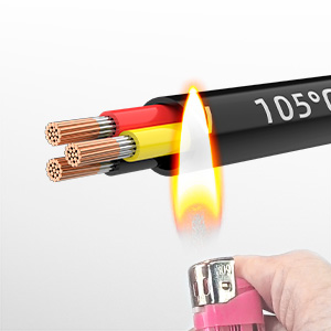The automotive wire meets the VW-1 flame retardant rating, ensuring safety in high-temperature.
