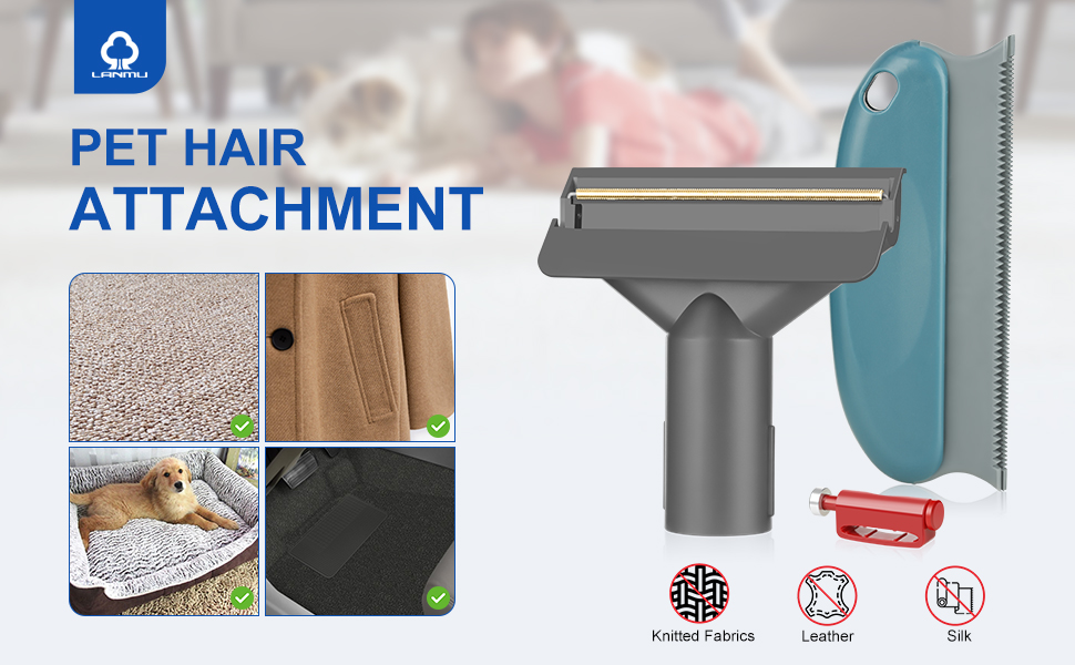 LANMU Pet Hair Remover, Dog Cat Fur Removal Tool Attachment