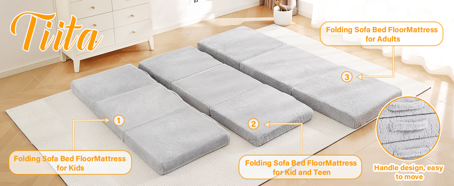Tiita Tri Foldable Floor Mattress for Adults