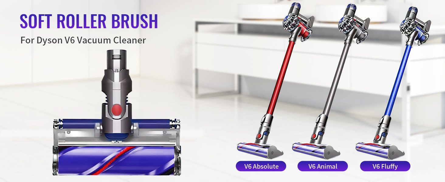 V6 Roller Brush Replacement, Augot Roller Brush Bar Replacement Compatible with Cordless Vacuum