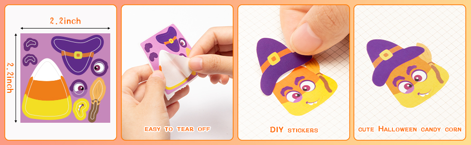 make your own halloween cany corn sticker