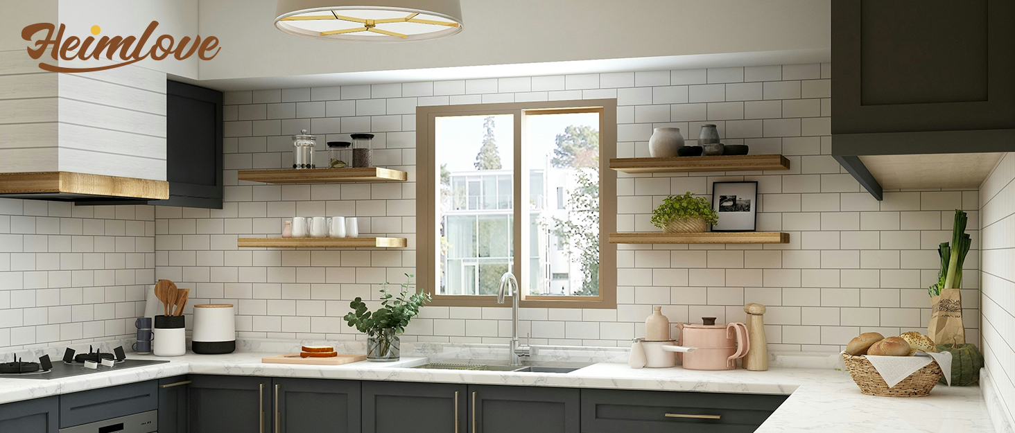 Heimlove 24 x 12 Inch Deep Floating Shelves Wall Mounted