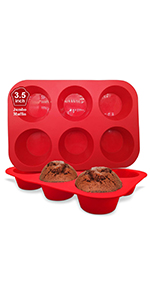 Silicone Texas Muffin Pan Set- 6 Cup
