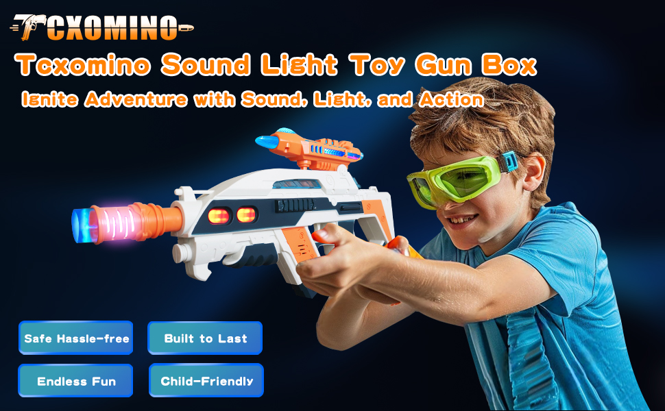 Tcxomino Sound Light Toy Gun with Unique Barrel Telescopic