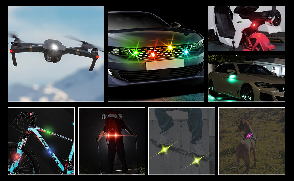 Aircraft Led Strobe Lights, 7 Colors Including 31 Lighting Models, USB