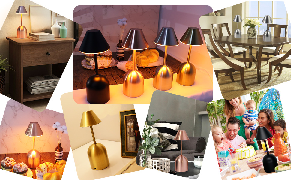 Lampe De Table Sans Fil Rechargeable LED Lampe De Bureau Batterie, 3 Niveaux De Luminosité Gradation Lampe De Table Lampe De Table Extérieure Pour Htel Moderne Restaurant Salle à Manger Lumières Porta 12 .